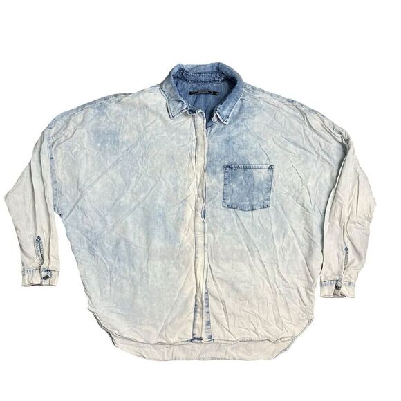Sunday I’m‎ In Love Shirt WMNS L Blue Button Up Church Weekend Football Relaxed - Picture 8 of 9